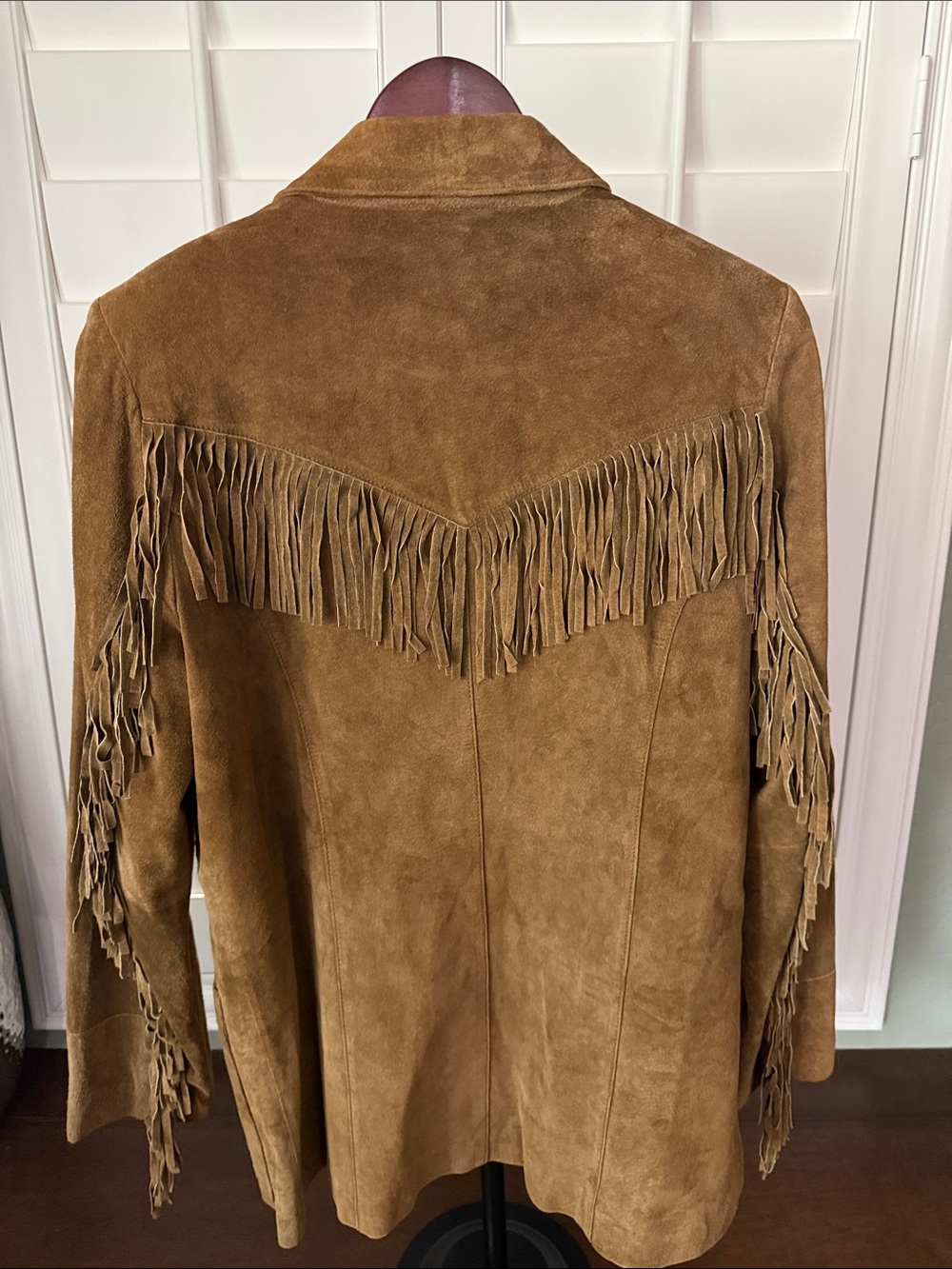 Denim & Co. Women's Leather Fringe Jacket Brown Medium - Picture 2 of 3